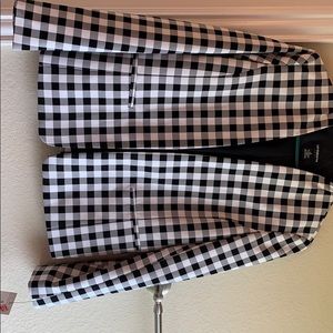 Gingham print blazer